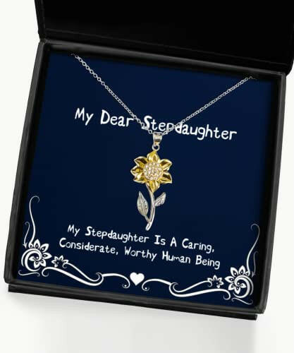 fancy stepdaughter sunflower pendant necklace my stepdaughter is a caring considerate worthy present for daughter nice gifts from dad