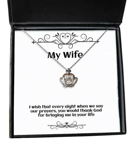 motivational wife gifts i wish that every night when we say our prayers you would birthday crown pendant necklace for wife wedding from husband birthday gifts from husband