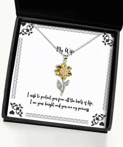 epic wife sunflower pendant necklace i wish to protect you from all the hurts of life i am your best for wife christmas
