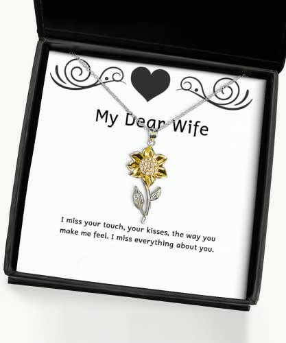 cool wife gifts i miss your touch your kisses the way you make me nice sunflower pendant necklace for wife from husband wedding ring engagement ring diamond jewelry gold jewelry silver