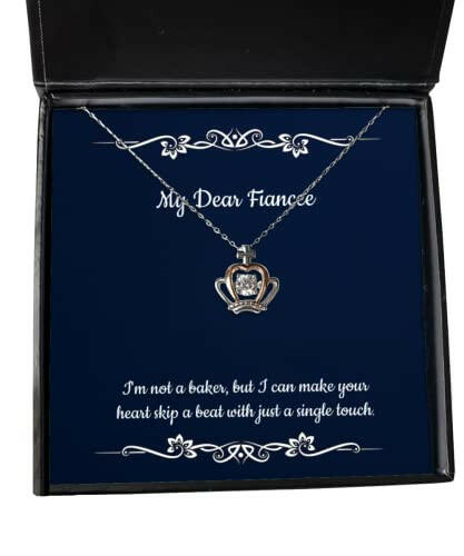 im not a baker but i can make your heart skip a beat crown pendant necklace fiancee present from inappropriate jewelry for engagement present engagement gift betrothal gift promise ring