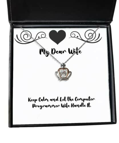 epic wife gifts keep calm and let the computer programmer wife handle it holiday crown pendant necklace for wife funny crown pendant necklace gift funny crown pendant necklace funny crown