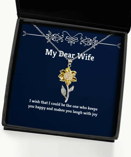 i wish that i could be the one who keeps you happy and sunflower pendant necklace wife present from husband beautiful jewelry for wife