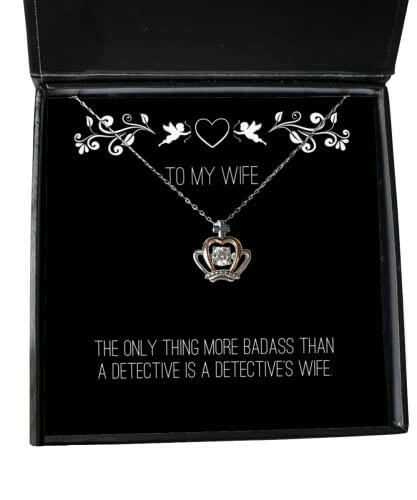 unique idea wife the only thing more badass than a detective is a detectives wife wife crown pendant necklace from husband