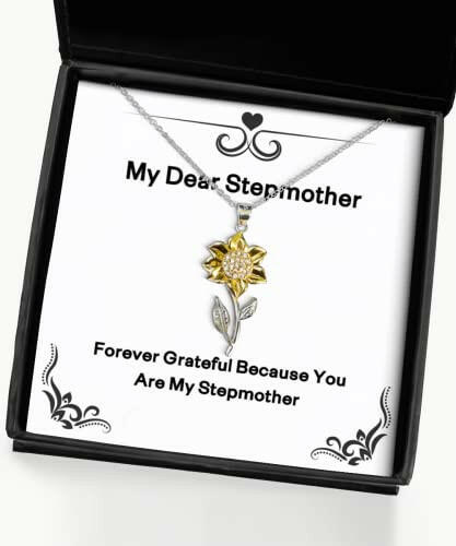 perfect stepmother gifts forever grateful because you are my b unique idea sunflower pendant necklace for mom from son daughter