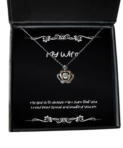 joke wife my goal is to always make sure that you know how special and beautiful you are holiday crown pendant necklace for wife