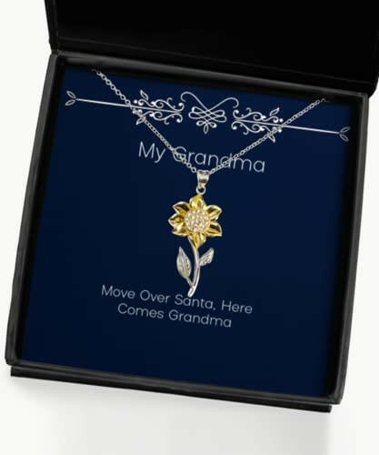 fun grandma gifts move over santa here comes grandma nice christmas sunflower pendant necklace gifts for grandmother