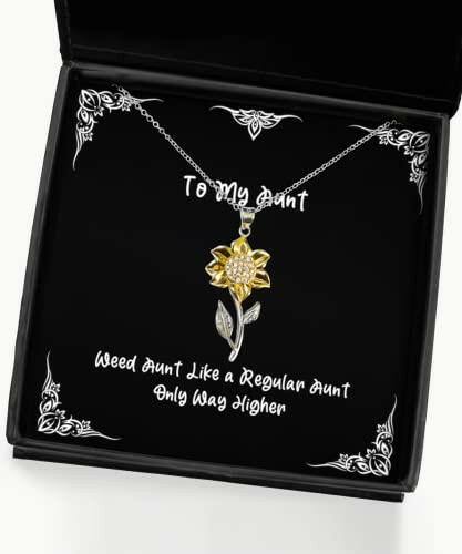 funny aunt gifts weed aunt like a regular aunt only way higher aunt sunflower pendant necklace from