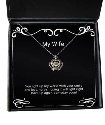 you light up my world with your smile and love heres hoping wife crown pendant necklace sarcasm wife gifts jewelry for wife gift ideas for husband best gifts for husband unique gifts for