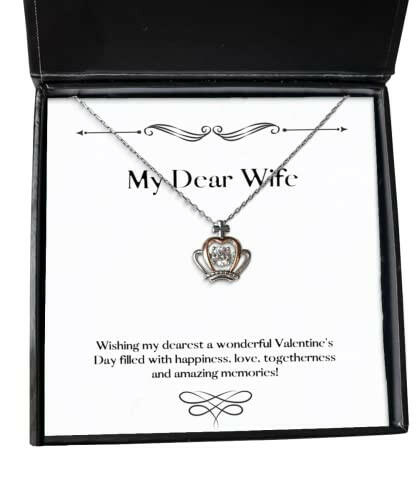 sarcastic wife crown pendant necklace wishing my dearest a wonderful valentines day filled gag for wife valentines day