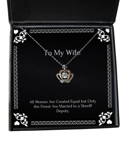 love wife gifts all women are created equal but only the finest are married to a sheriff deputy wife crown pendant necklace from husband