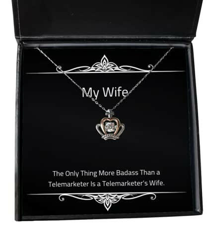 reusable wife the only thing more badass than a telemarketer is a telemarketer perfect crown pendant necklace for wife from husband