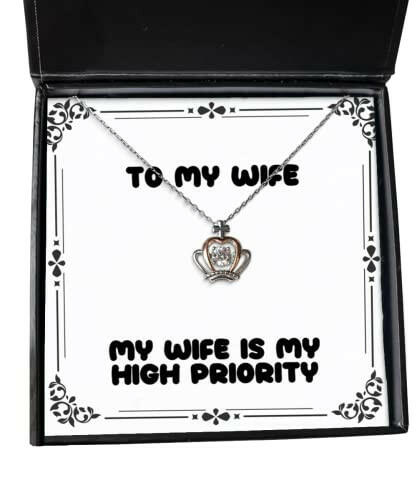 my wife is my high priority crown pendant necklace wife jewelry epic for wife