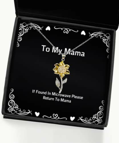 useful mama gifts if found in microwave please return to mama mama sunflower pendant necklace from daughter