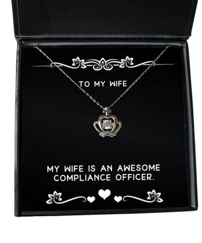 cool wife crown pendant necklace my wife is an awesome compliance officer cute for christmas