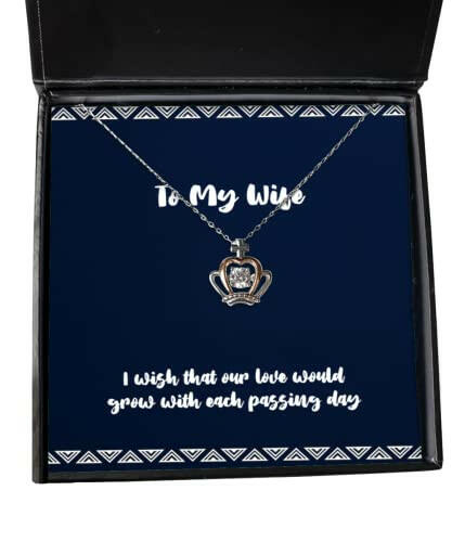 inappropriate wife i wish that our love would grow with each passing day holiday crown pendant necklace for wife