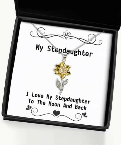 fun stepdaughter gifts i love my stepdaughter to the moon and back christmas sunflower pendant necklace for stepdaughter