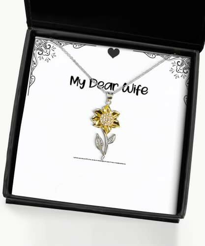 love wife sunflower pendant necklace i wish that every time you look at me you see an amazing guy who love for wife holiday