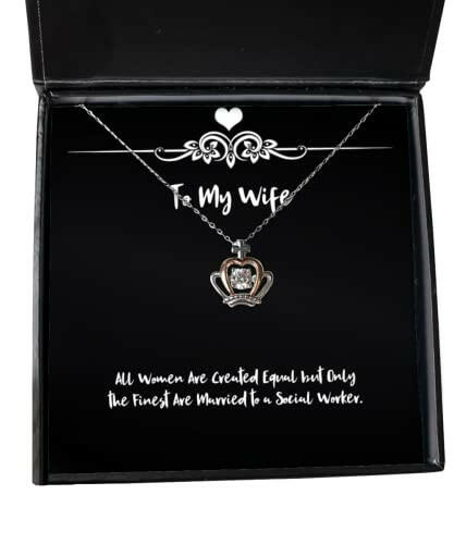 useful wife all women are created equal but only the finest are married to a social worker holiday crown pendant necklace for wife