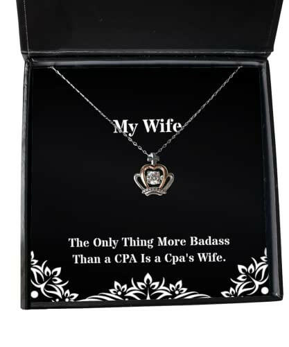 useful wife the only thing more badass than a cpa is a cpas wife unique holiday crown pendant necklace for wife