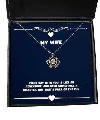 unique wife gifts every day with you is like an adventure and also sometimes a wife crown pendant necklace from husband jewelry for wife wife jewelry gift ideas best jewelry gifts for wife