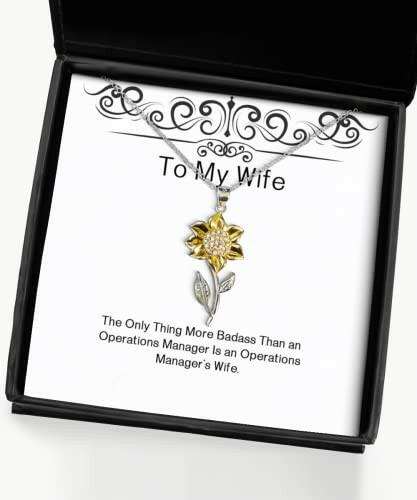 nice wife sunflower pendant necklace the only thing more badass than an operations for wife present from husband jewelry for wife