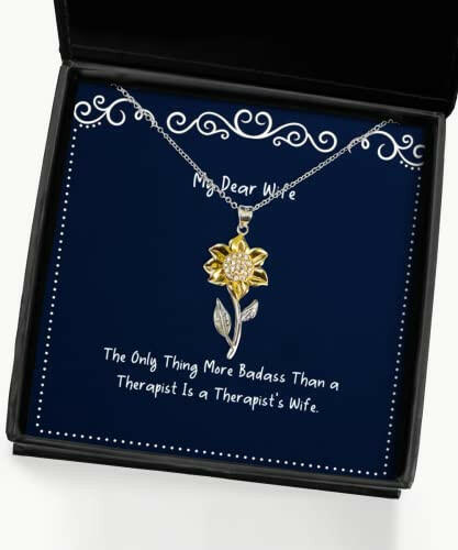 gag wife gifts the only thing more badass than a therapist is a perfect holiday sunflower pendant necklace gifts for wife