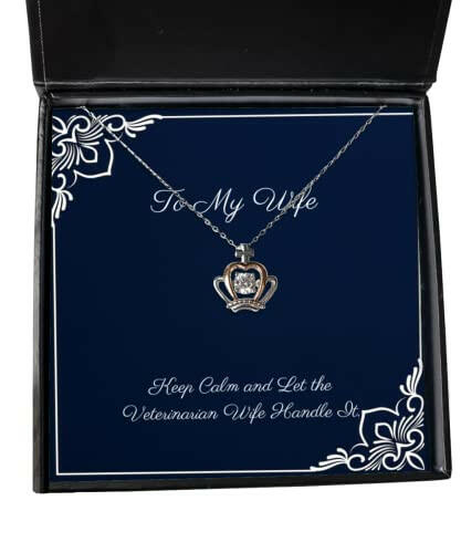 unique idea wife keep calm and let the veterinarian wife handle it love holiday crown pendant necklace from wife