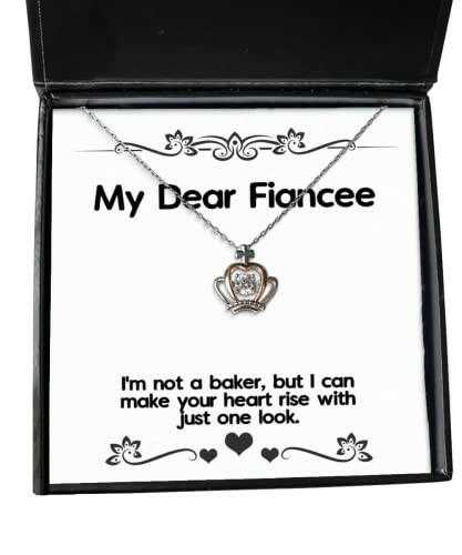 sarcastic fiancee gifts im not a baker but i can make your heart rise with just perfect crown pendant necklace for from funny jewelry funny gifts funny gift ideas unique jewelry unique