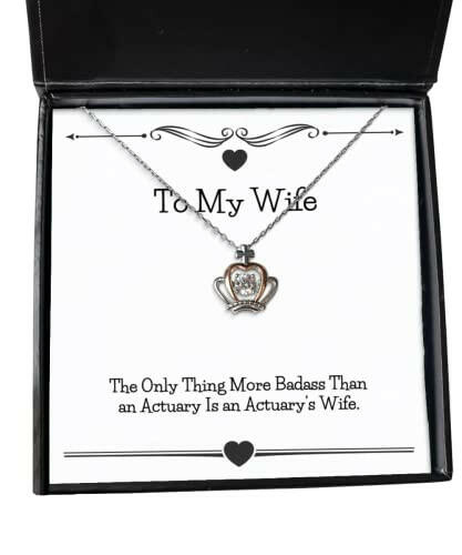 cool wife crown pendant necklace the only thing more badass than an actuary is an actuarys wife fun gifts for wife
