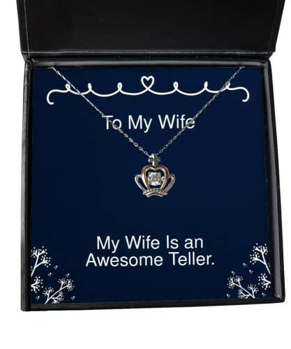 funny wife my wife is an awesome teller reusable crown pendant necklace for from husband