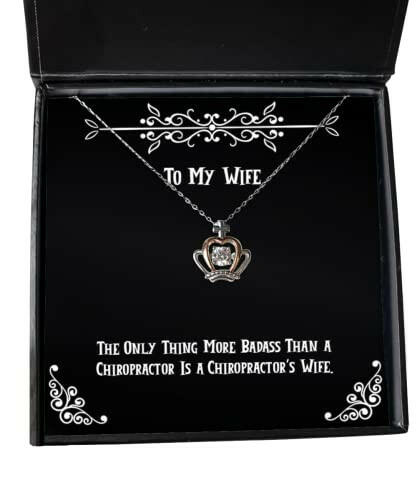 sarcasm wife crown pendant necklace the only thing more badass than a chiropractor is a present for wife new from husband
