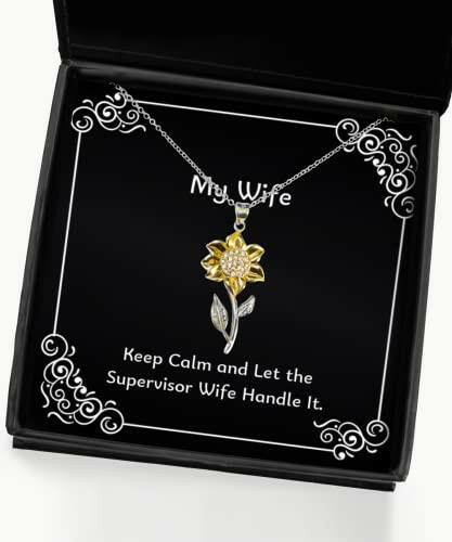 epic wife gifts keep calm and let the supervisor wife handle it holiday sunflower pendant necklace for wife unique wife gift ideas for wifes gift best wife gift great wife gift
