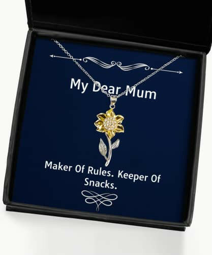 best mum sunflower pendant necklace maker of rules keeper of snacks gifts for mom present from son for mum