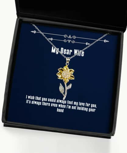 fancy wife i wish that you could always feel my love for you its always motivational holiday sunflower pendant necklace from wife