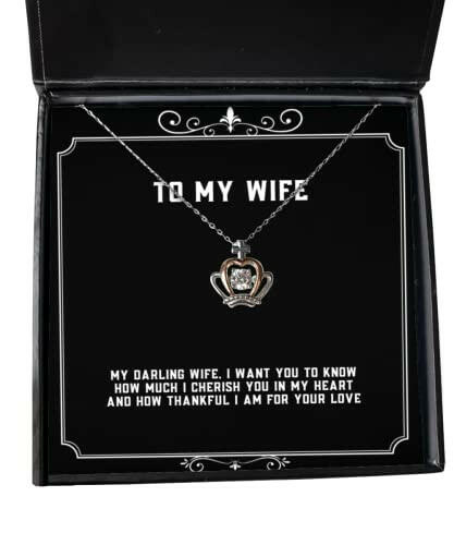 motivational wife my darling wife i want you to know how much i cherish you in my heart wife crown pendant necklace from husband