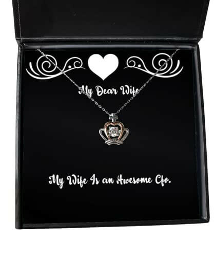 my wife is an awesome cfo crown pendant necklace wife present from husband cheap jewelry for
