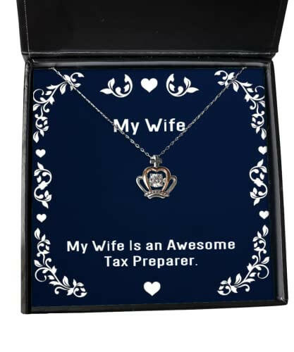 inspire wife crown pendant necklace my wife is an awesome tax preparer sarcastic gifts for valentines day gifts