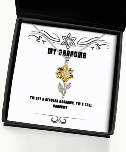inappropriate grandma gifts im not a regular grandma im a cool brilliant sunflower pendant necklace for grandmother from granddaughter