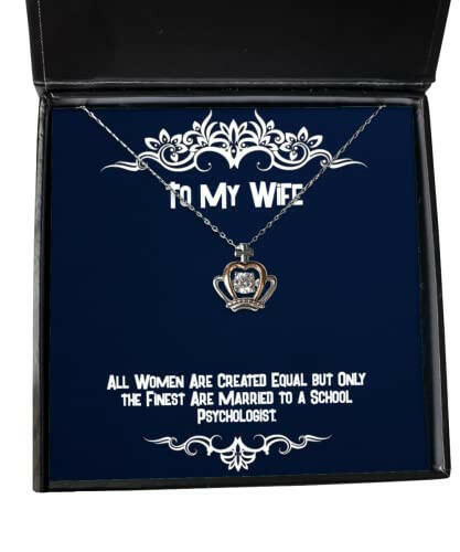 sarcastic wife all women are created equal but only the finest are married to a school wife crown pendant necklace from husband
