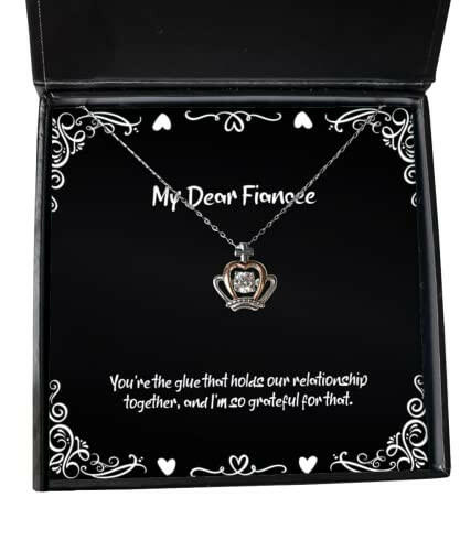 cheap fiancee gifts youre the glue that holds our relationship together beautiful holiday crown pendant necklace gifts for engagement gifts wedding gifts bridal party gifts groomsmen gifts