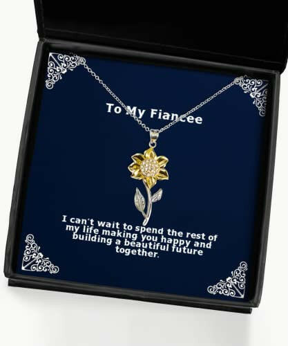 sarcasm fiancee sunflower pendant necklace i cant wait to spend the rest of my life making you joke gifts fiancee sunflower pendant necklace gift sunflower pendant necklace