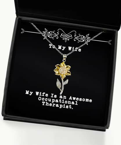 my wife is an awesome occupational therapist sunflower pendant necklace wife jewelry fancy for wife