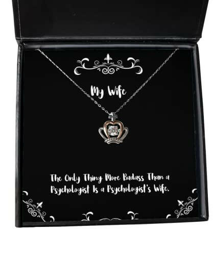 motivational wife crown pendant necklace the only thing more badass than a psychologist is a present for wife epic from husband