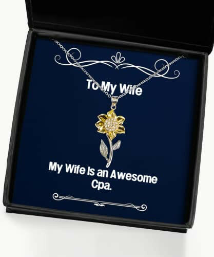joke wife sunflower pendant necklace my wife is an awesome cpa gifts for present from husband jewelry for wife