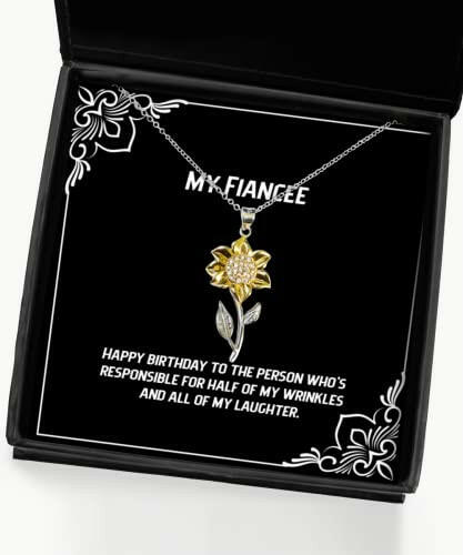 love fiancee sunflower pendant necklace happy birthday to the person whos responsible for half present for epic gifts from unique gifts wedding gifts engagement gifts bridal party gifts
