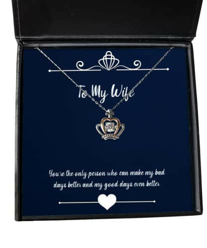 funny wife gifts youre the only person who can make my bad days better reusable holiday crown pendant necklace gifts for wife