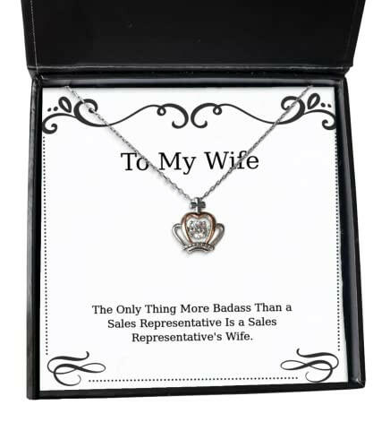 the only thing more badass than a sales representative is a sales crown pendant necklace wife jewelry for wife anniversary birthday valentines day