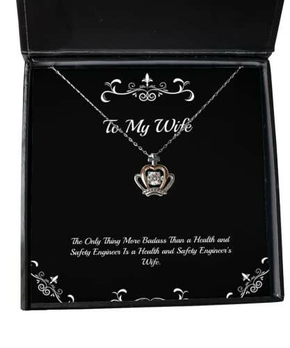 cheap wife the only thing more badass than a health and safety engineer is a perfect holiday crown pendant necklace for wife