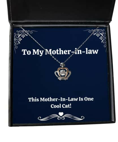 unique mother in law crown pendant necklace this mother in law is one cool cat gifts for mom present from daughter for mother in law